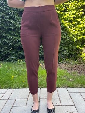Babaton Aritzia Wine Slim Work Pants Size 2 High Waist Tailored